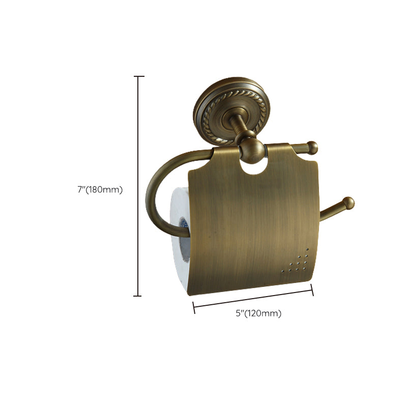 Kalsten | Worn Brass Traditional Bathroom Set with Bath Shelf/Paper Holder & Towel Bar