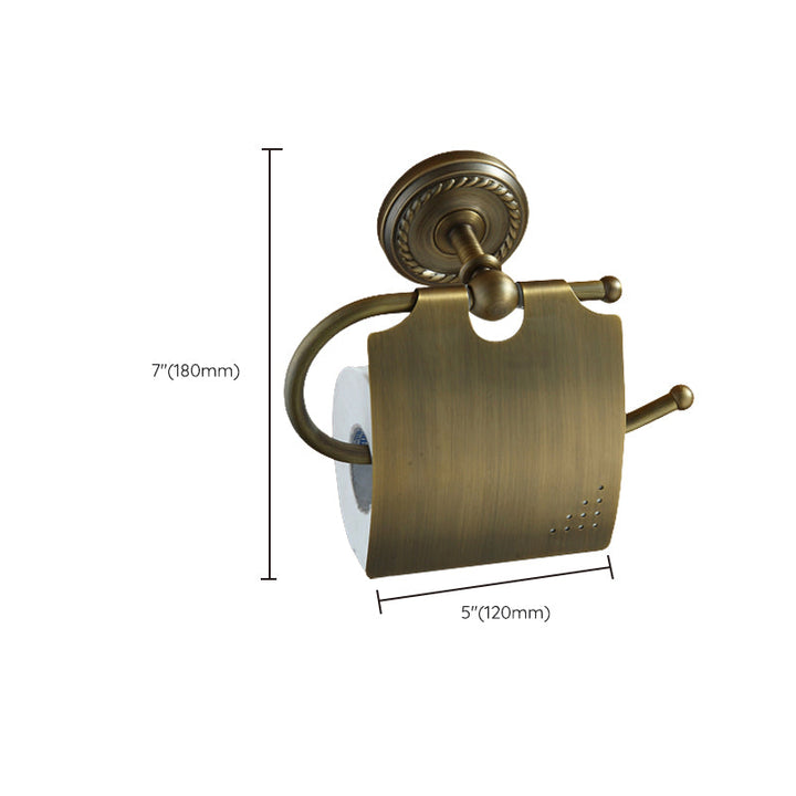 Kalsten | Worn Brass Traditional Bathroom Set with Bath Shelf/Paper Holder & Towel Bar
