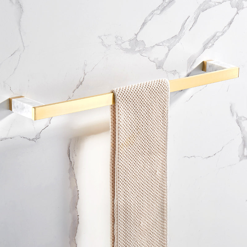 Kalsten | Brushed Brass Bathroom Accessory Set Metal & Marble Bathroom Hardware Set with Bathtub Shelf