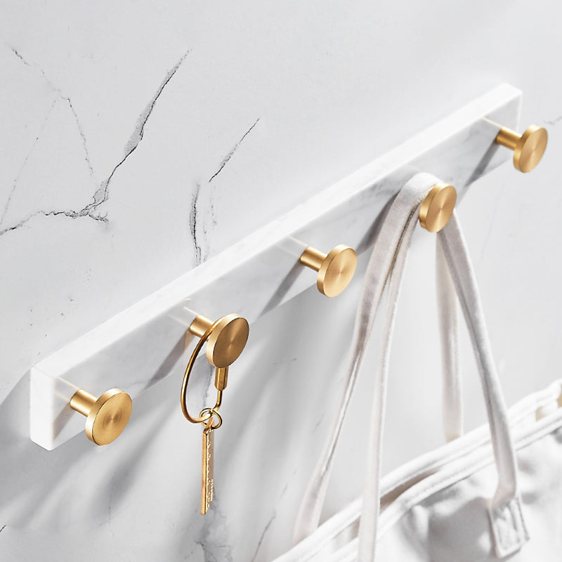 Kalsten | Brushed Brass Bathroom Accessory Set Metal & Marble Bathroom Hardware Set with Bathtub Shelf