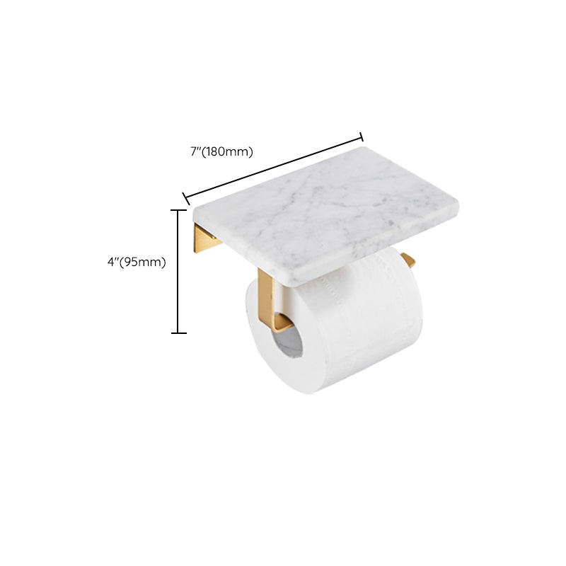 Kalsten | Brushed Brass Bathroom Accessory Set Metal & Marble Bathroom Hardware Set with Bathtub Shelf