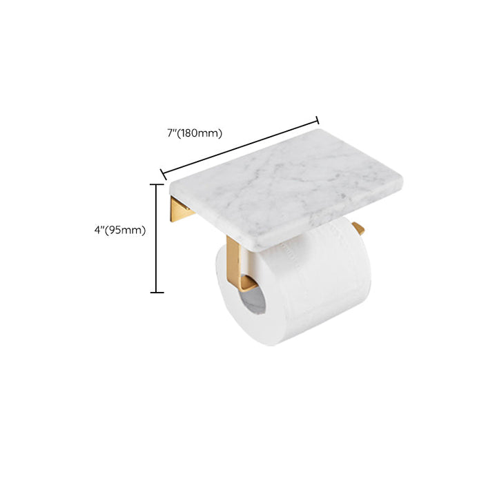 Kalsten | Brushed Brass Bathroom Accessory Set Metal & Marble Bathroom Hardware Set with Bathtub Shelf