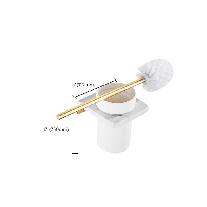 Kalsten | Brushed Brass Bathroom Accessory Set Metal & Marble Bathroom Hardware Set with Bathtub Shelf