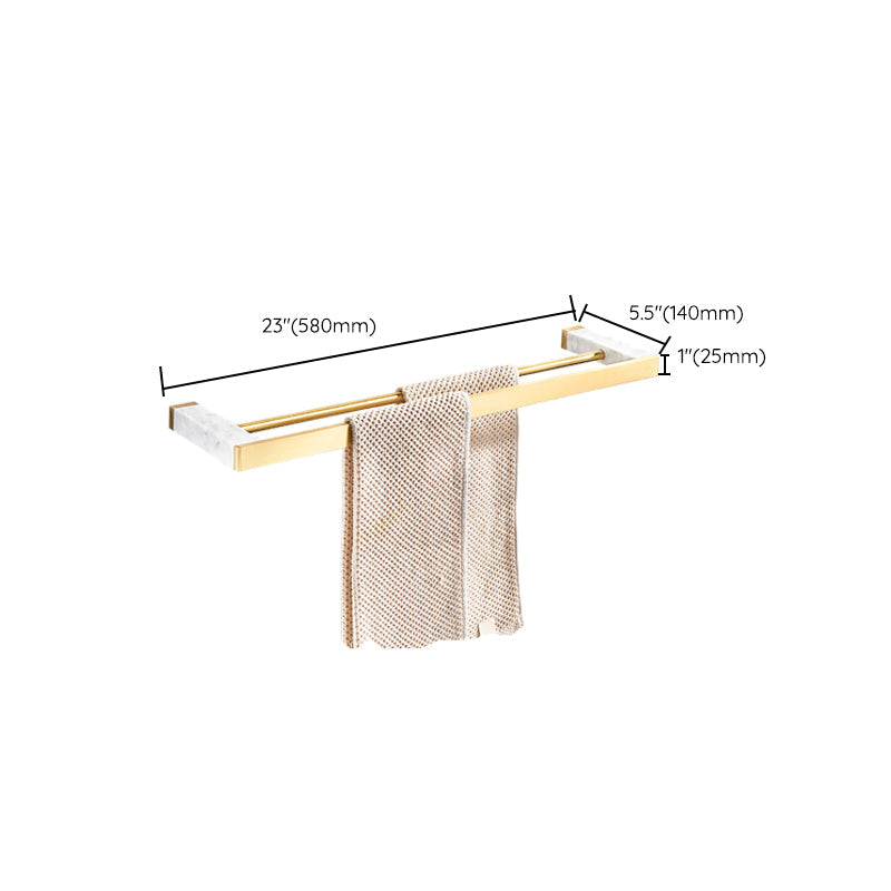 Kalsten | Brushed Brass Bathroom Accessory Set Metal & Marble Bathroom Hardware Set with Bathtub Shelf