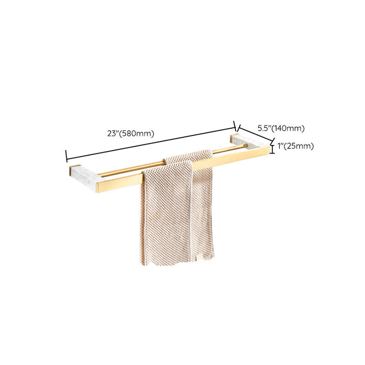 Kalsten | Brushed Brass Bathroom Accessory Set Metal & Marble Bathroom Hardware Set with Bathtub Shelf