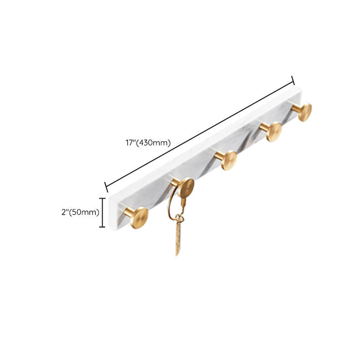 Kalsten | Brushed Brass Bathroom Accessory Set Metal & Marble Bathroom Hardware Set with Bathtub Shelf