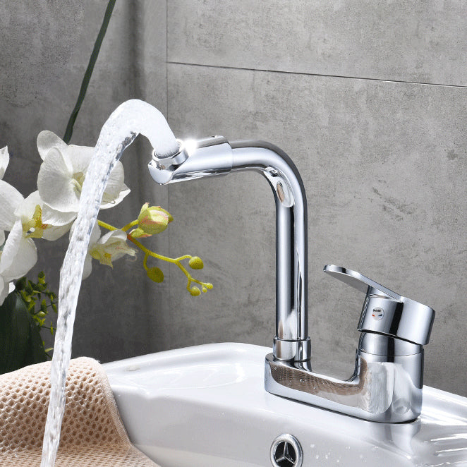 Kalsten | Chrome Round Washbasin Faucet with Swivel Spout for the Bathroom
