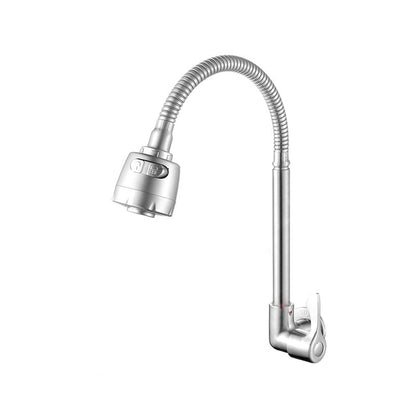 BowLift | Modern Bridge Faucet 304 Stainless Steel Knob Handle Swivel Spout Wall Mounted Faucet