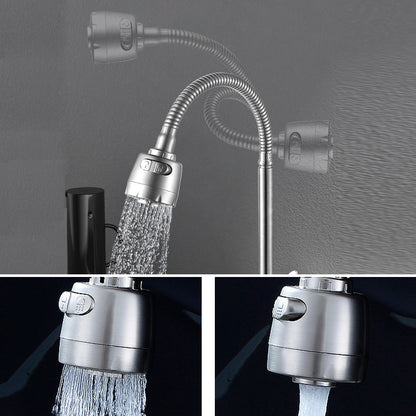 BowLift | Modern Bridge Faucet 304 Stainless Steel Knob Handle Swivel Spout Wall Mounted Faucet