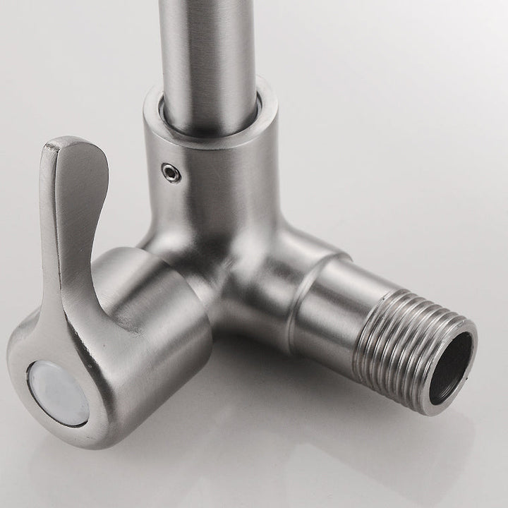 Kalsten | Modern Bridge Water Faucet 304 Stainless Steel Knob Handle Swivel Spout Wall Mounted Faucet
