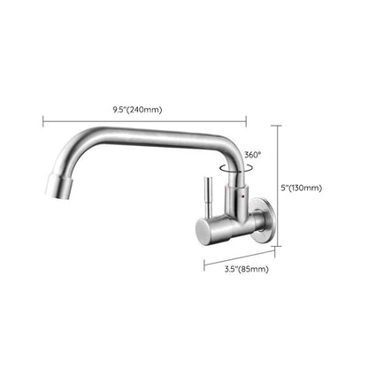 BowLift | Modern Bridge Faucet 304 Stainless Steel Knob Handle Swivel Spout Wall Mounted Faucet