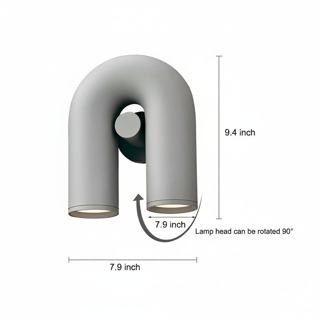 Rotatable U-Shaped Wall Sconce - Nordic Adjustable LED Light (90° Rotation) | Kalsten