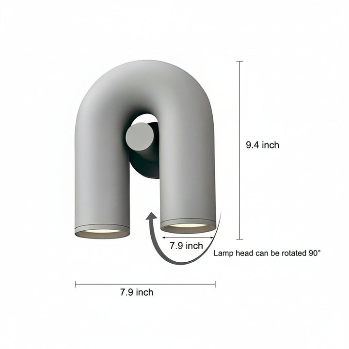 Rotatable U-Shaped Wall Sconce - Nordic Adjustable LED Light (90° Rotation) | Kalsten