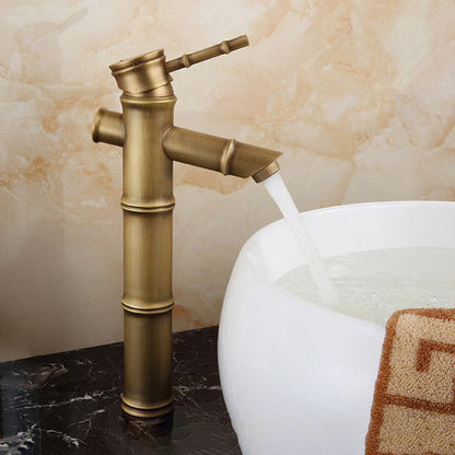 BowLift | Farmhouse Brass Bathroom Faucet With Lever Handle Single Hole Sink Faucet