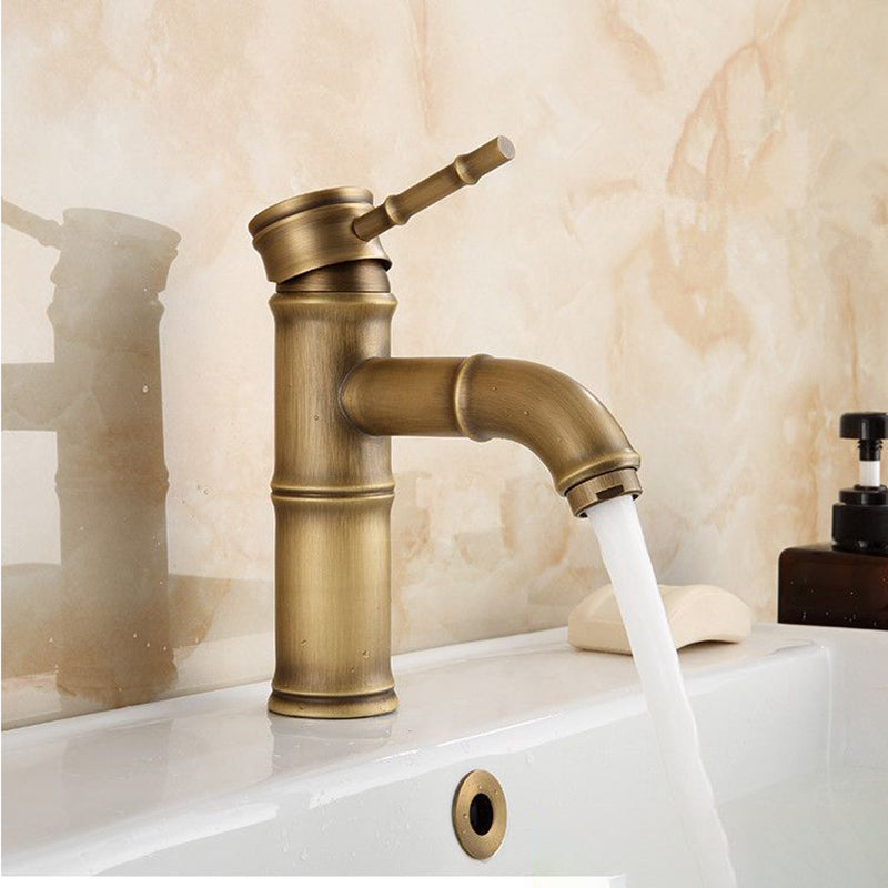 BowLift | Farmhouse Brass Bathroom Faucet With Lever Handle Single Hole Sink Faucet