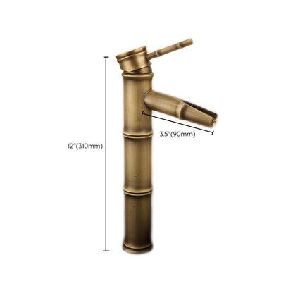 BowLift | Farmhouse Brass Bathroom Faucet With Lever Handle Single Hole Sink Faucet