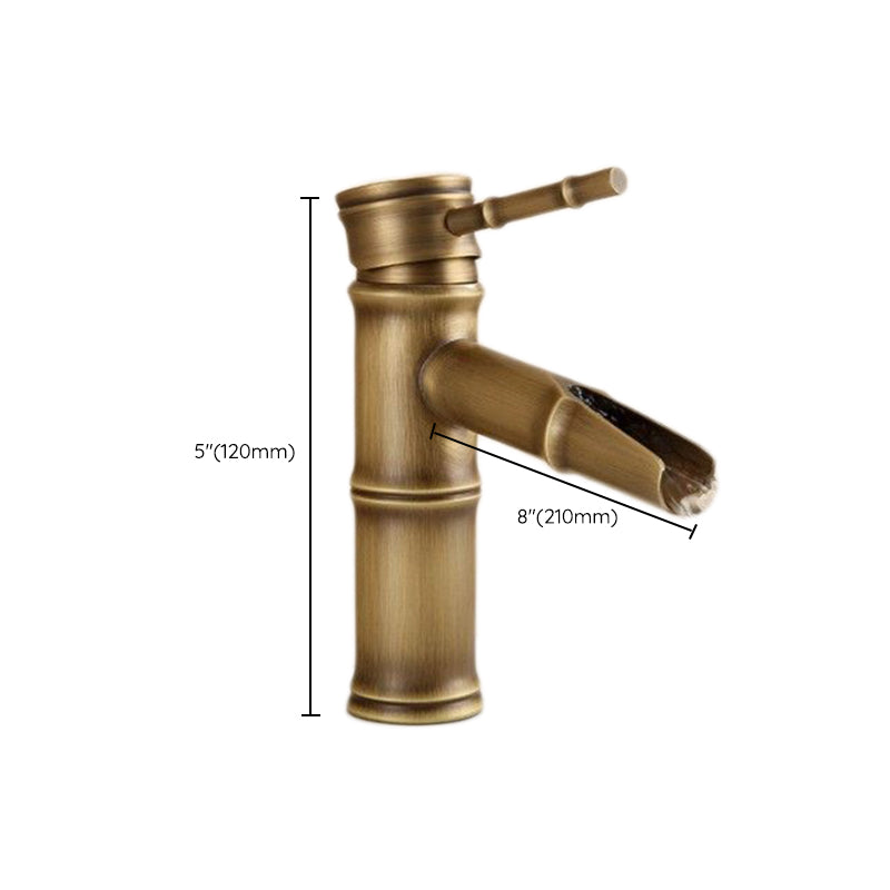 BowLift | Farmhouse Brass Bathroom Faucet With Lever Handle Single Hole Sink Faucet
