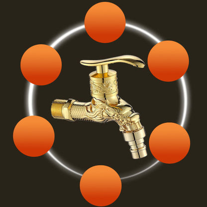 BowLift | Vintage Classic Basin Mixer Zinc Single Lever Dragon Engraving Wall Mounted Tap