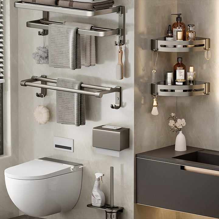 Kalsten | Modern Stainless Steel Bathroom Shelf Bathroom Accessories Set Towel Holder Bathroom Set