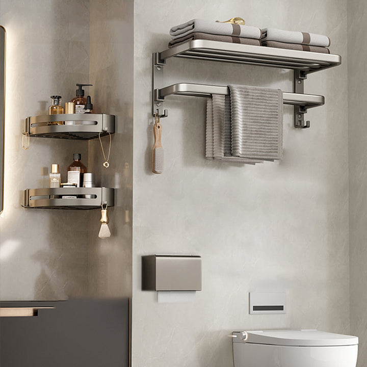 Kalsten | Modern Stainless Steel Bathroom Shelf Bathroom Accessories Set Towel Holder Bathroom Set