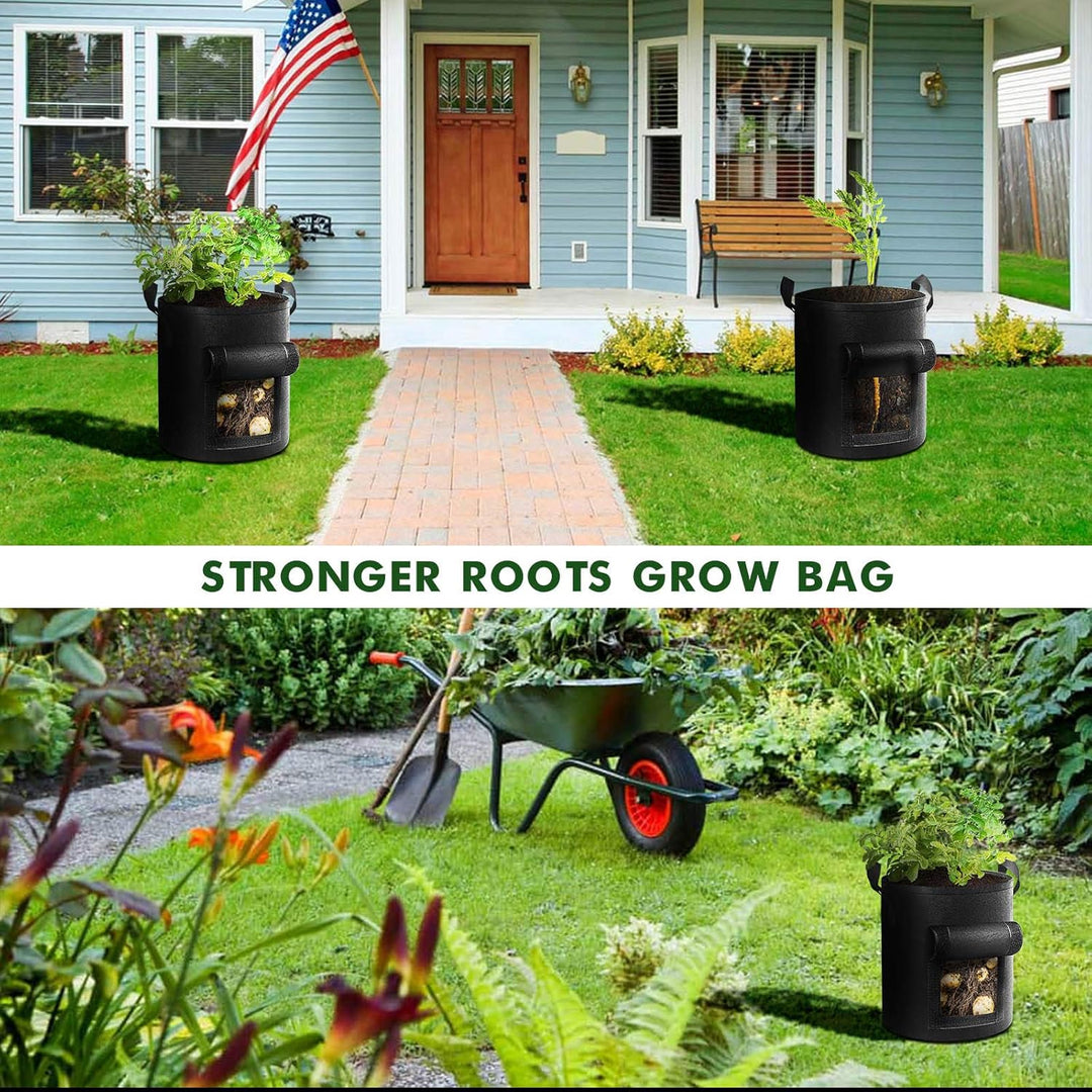 Kalsten | 5/7/10/15 Gallon Potato Planting Growing Thickened Nonwoven Plant Fabric Pot Nursery Bags for Home Gardening