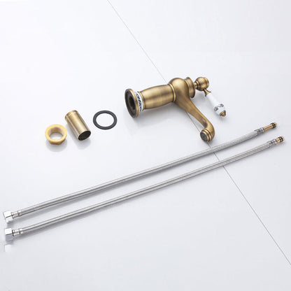 BowLift | Low arch country vessel faucet single lever brass faucet for bathroom