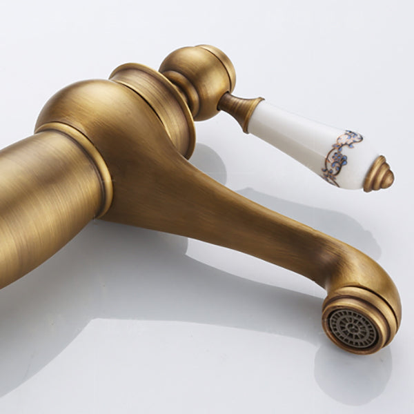 BowLift | Low arch country vessel faucet single lever brass faucet for bathroom