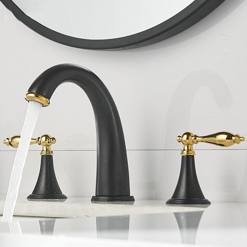 Kalsten | Modern widespread sink faucet Simple bathroom double handle faucet with lever handle