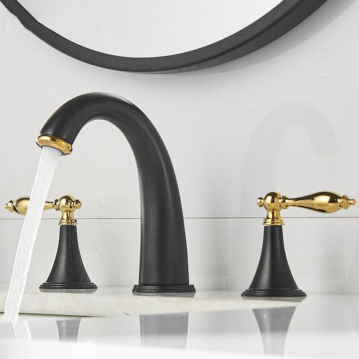Kalsten | Modern widespread sink faucet Simple bathroom double handle faucet with lever handle