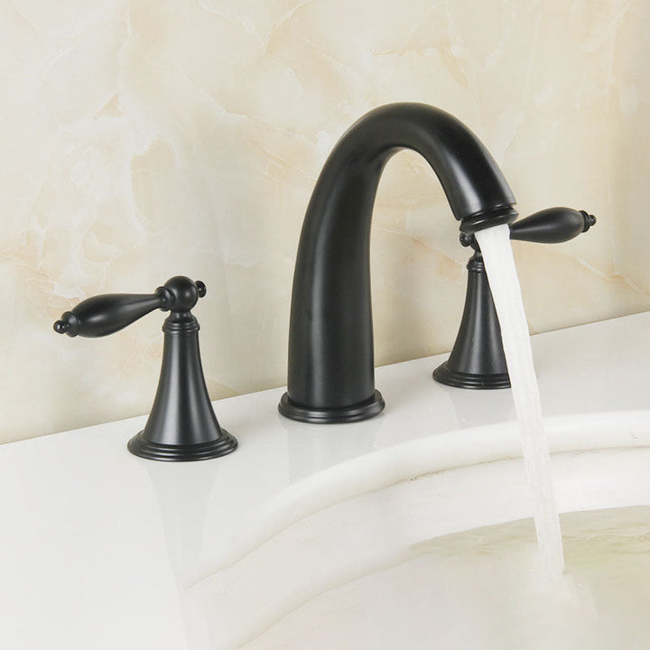 Kalsten | Modern widespread sink faucet Simple bathroom double handle faucet with lever handle