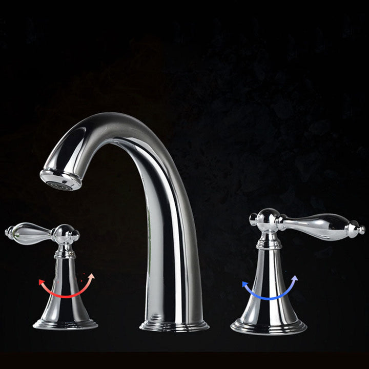 Kalsten | Modern widespread sink faucet Simple bathroom double handle faucet with lever handle