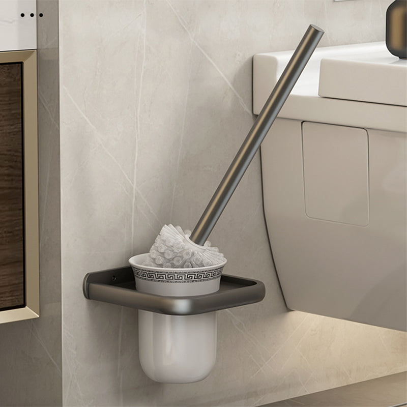 Contemporary Bathroom Accessory Set Grey Aluminium Bathroom Accessory Set