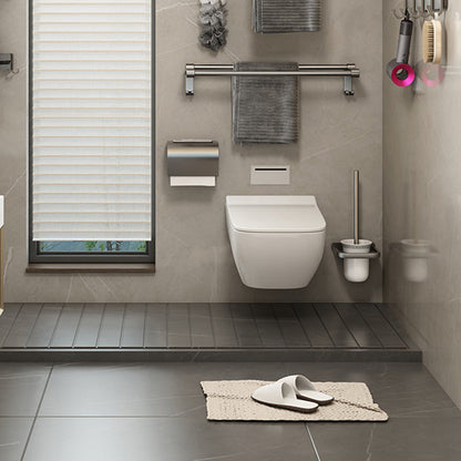 Contemporary Bathroom Accessory Set Grey Aluminium Bathroom Accessory Set