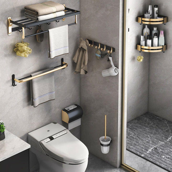 Kalsten | Black & Brass Bathroom Set Modern Style Bathroom Accessories As Individual Piece Or As Set