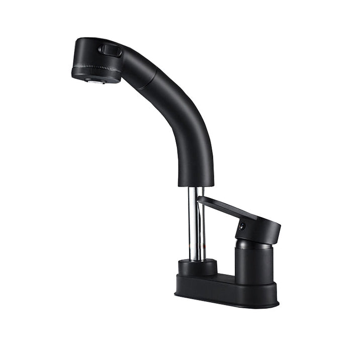 Kalsten | Modern Style Sink Faucet Copper Handle Low Arc Pull-Out Sink Faucet