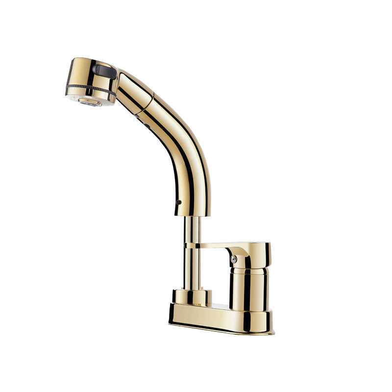 Kalsten | Modern Style Sink Faucet Copper Handle Low Arc Pull-Out Sink Faucet