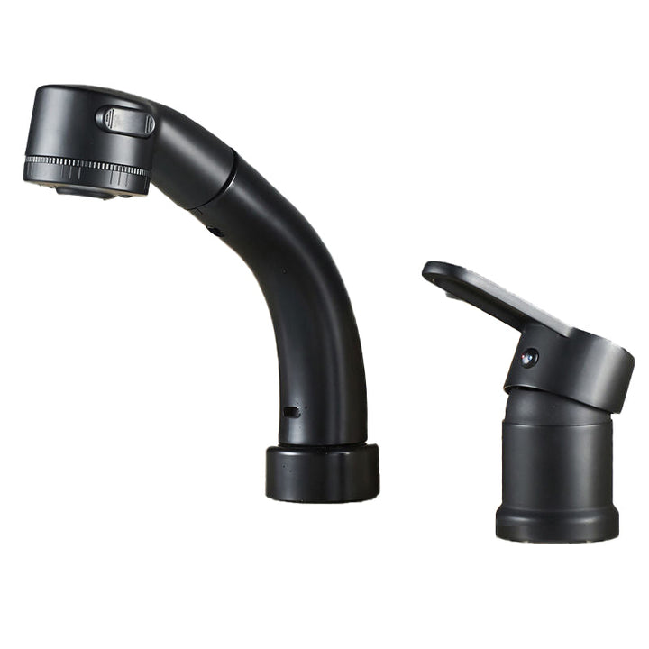 Kalsten | Modern Style Sink Faucet Copper Handle Low Arc Pull-Out Sink Faucet