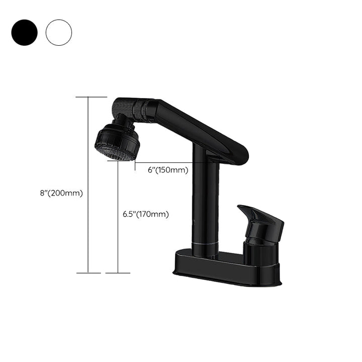 Kalsten | Modern Style Sink Faucet Copper Handle Low Arc Pull-Out Sink Faucet