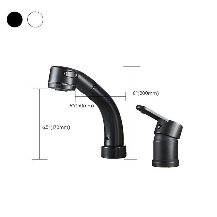 Kalsten | Modern Style Sink Faucet Copper Handle Low Arc Pull-Out Sink Faucet