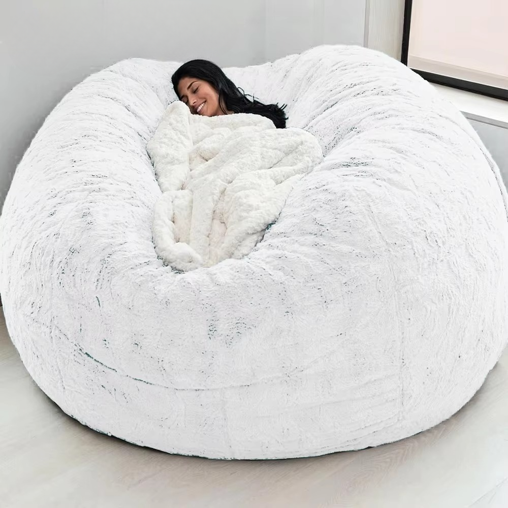 Kalsten | Giant 5ft Fluffy Faux Fur Bean Bag Cover – Ultra-Soft Lounge Sofa (Cover Only)