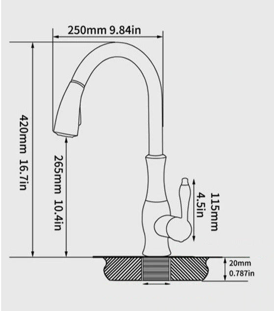 Kalsten | Modern Pull-Out Kitchen Mixer Tap – Stainless Steel 360° Swivel with Extendable Spray Head