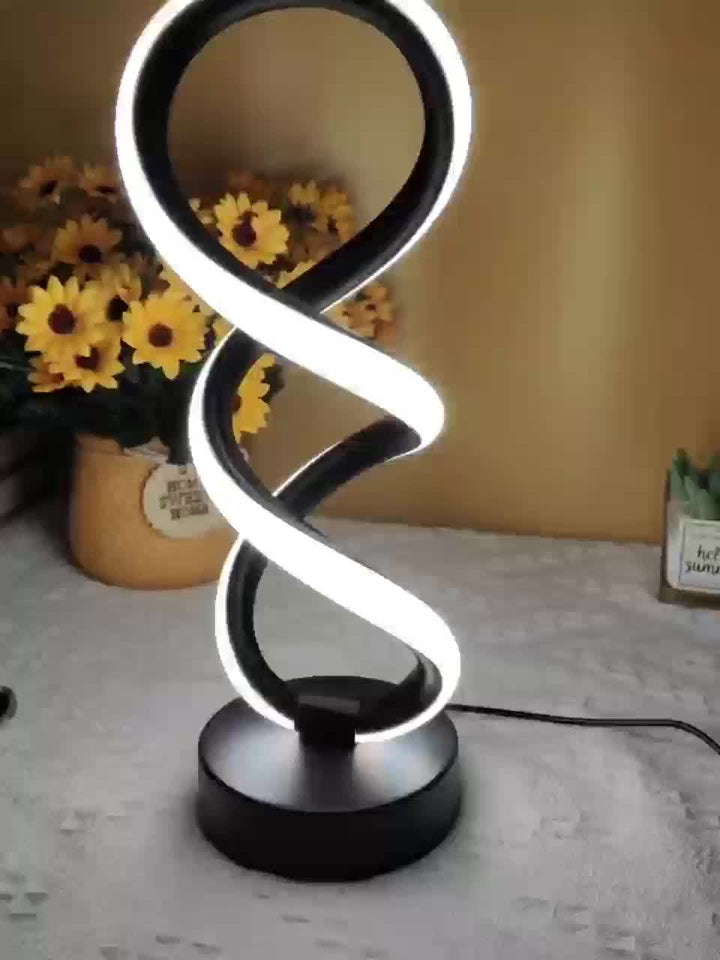 SpiraLux - Elegant Spiral Table Lamp with Color Choice Kalsten