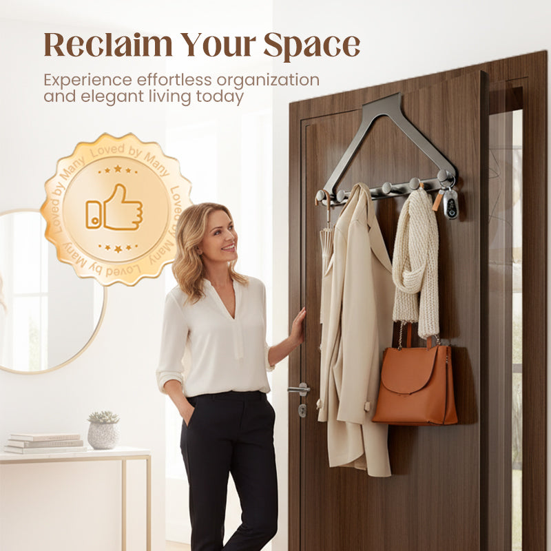 ClariHold Door Hook Rack — More space and organization, completely without drilling stress or door damage | Kalsten