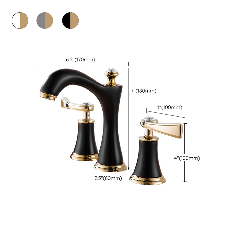 Kalsten | Modern Vessel Faucet Brass 2 Handles Low Arc Vessel Faucet for Home