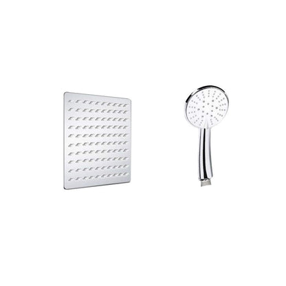BowLift | Contemporary Dual Shower Head Square High Arc Shower Head Combination in Chrome
