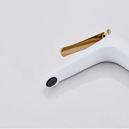 BowLift | Luxury 1 Handle Sink Bathroom Faucet Round Brass Sink Faucet with Water Hose