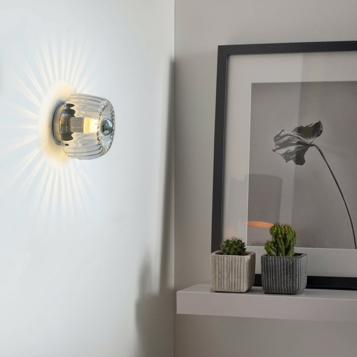 LED Wall Sconce Light – Modern Jellyfish Round Glass (16x13cm / 6.3x5.1in) | Kalsten