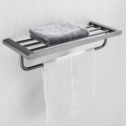 BowLift | 5-piece modern bathroom accessory set made of stainless steel with towel rail/robe hooks/toilet paper holder