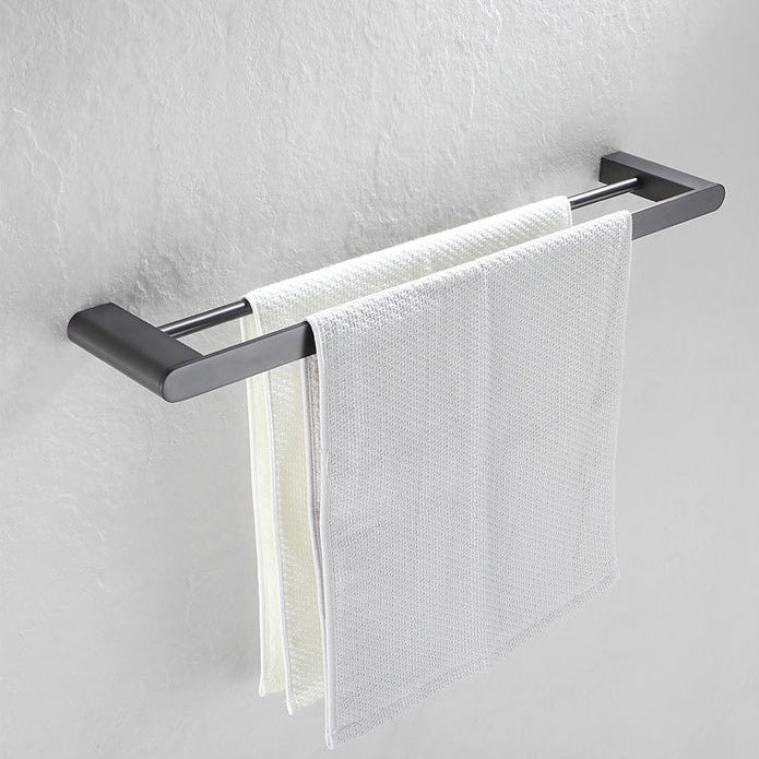 BowLift | 5-piece modern bathroom accessory set made of stainless steel with towel rail/robe hooks/toilet paper holder