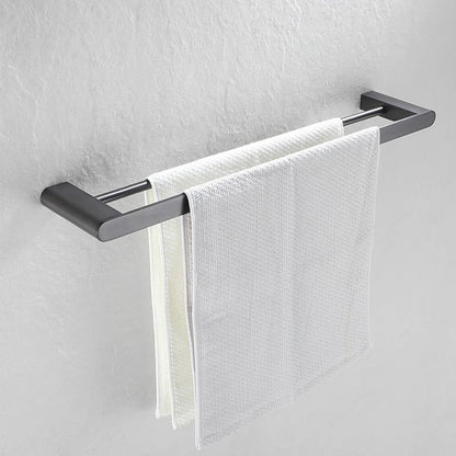 BowLift | 5-piece modern bathroom accessory set made of stainless steel with towel rail/robe hooks/toilet paper holder